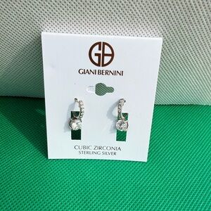 Giani Bernini Silver-Tone Cubic Zirconia Drop Earrings with Clear Stones